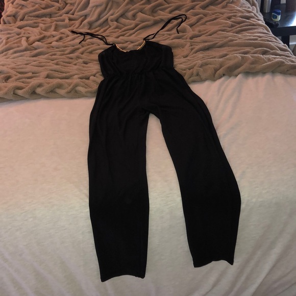 Black jumpsuit with gold neck - Picture 2 of 5